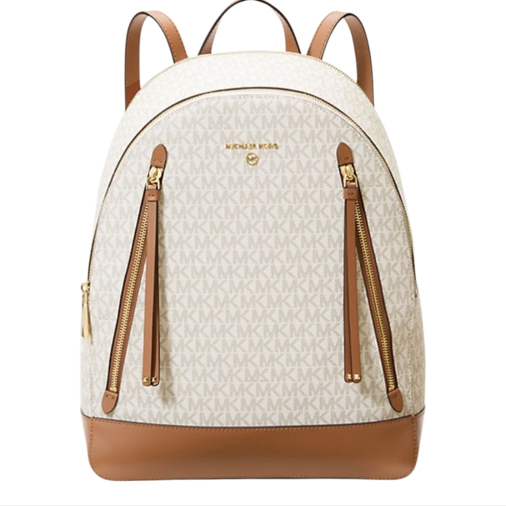 RARE Michael Kors Large Brooklyn Backpack Signature MK Print NWOT